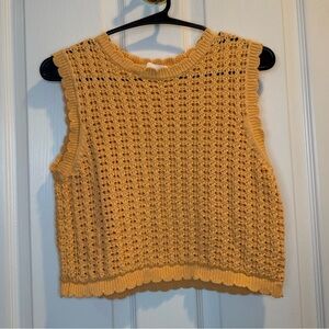 Hersy Orange Open Knit Crop Top Size M